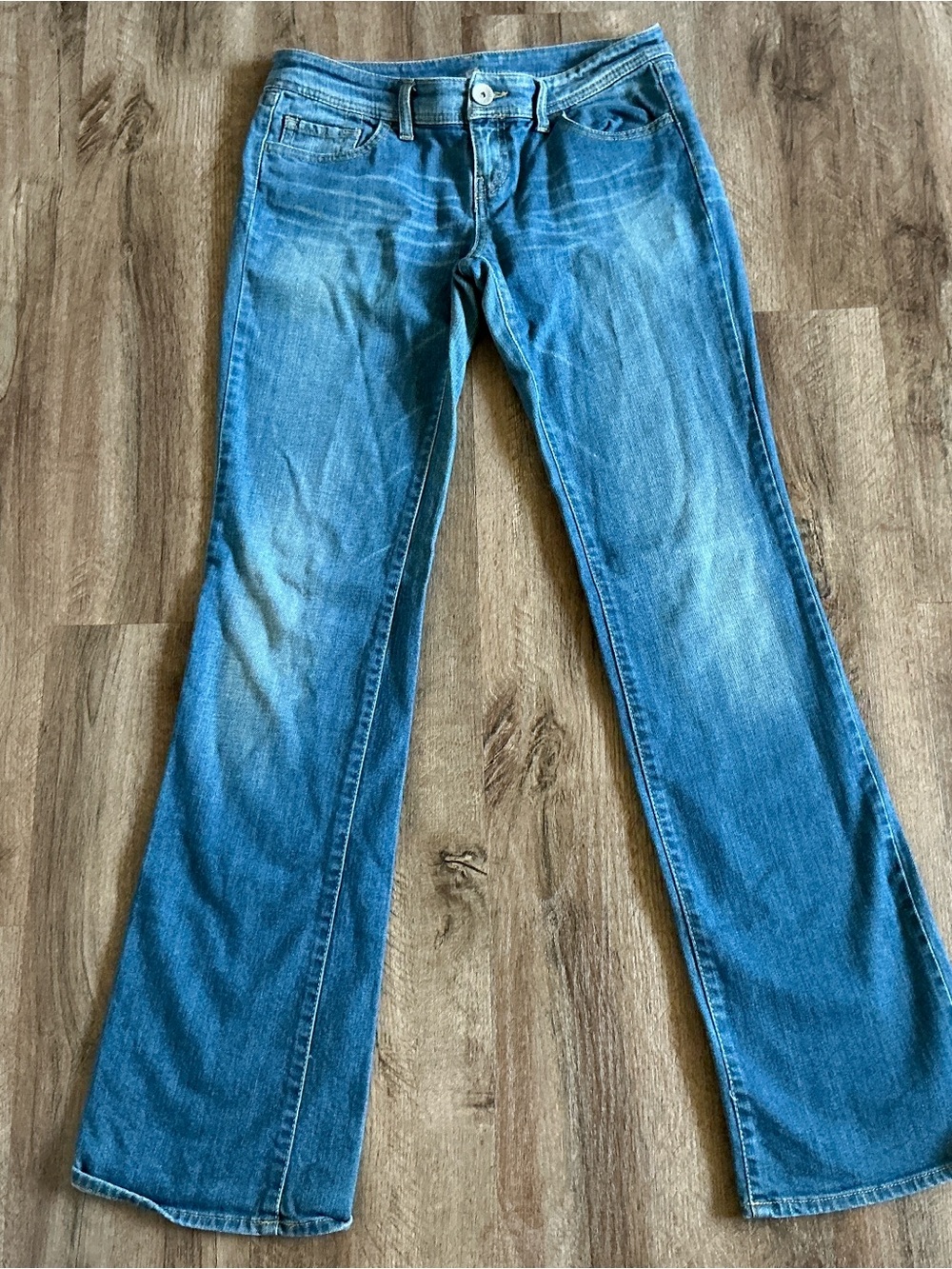 Vintage Y2K United Colors of Benetton Jeans 27 Blue Denim Bootcut Flare Low Rise